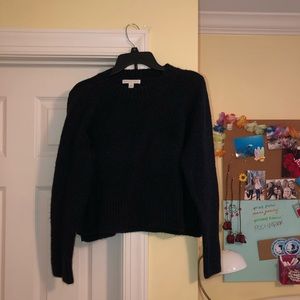 Chelsea & Violet Navy Cropped Sweater